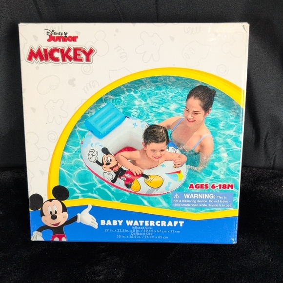Disney Mickey Mouse Blue and White Inflatable Watercraft. New In Box. 6-18 Mths. - Picture 1 of 5